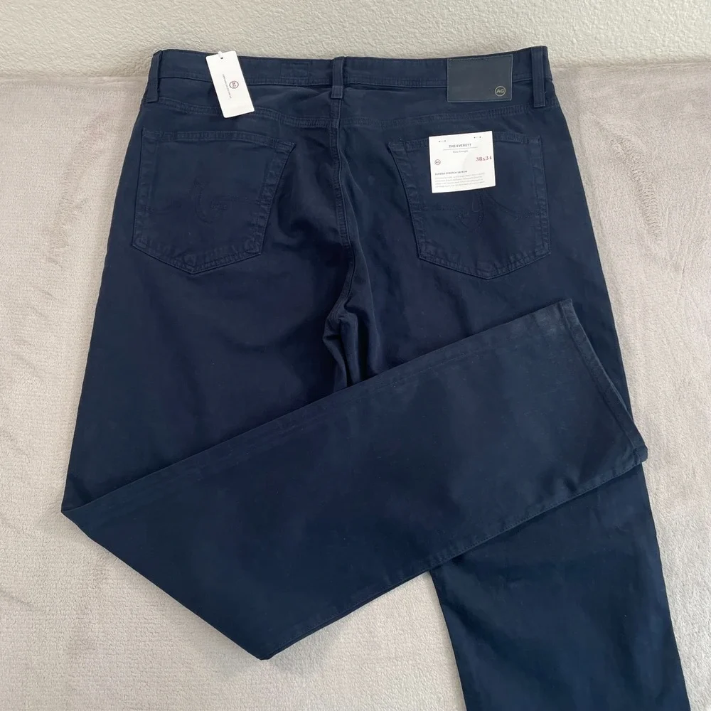AG Adriano Goldschmied Everett Slim‎ Straight Leg  Jeans Men 38x35 Blue NWT $198